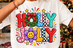 Retro Christmas Holly Jolly PNG Product Image 3