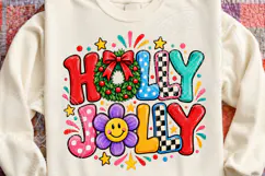 Retro Christmas Holly Jolly PNG Product Image 4