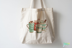 Retro Christmas Hot Cocoa Mugs Clipart Product Image 5