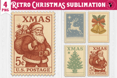 Christmas postage stamp Clipart | Vintage Christmas Product Image 3
