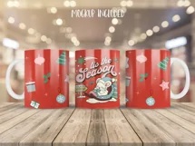 Christmas Mug Wrap Sublimation Designs, Christmas Penguin Mug, Christmas Png