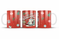 Christmas Mug Wrap Sublimation Designs, Christmas Penguin Mug, Christmas Png
