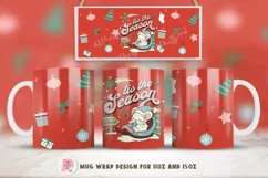 Christmas Mug Wrap Sublimation Designs, Christmas Penguin Mug, Christmas Png