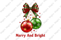 Retro Christmas Ornaments Bow PNG Product Image 1
