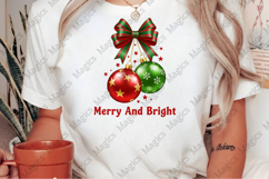 Retro Christmas Ornaments Bow PNG Product Image 2