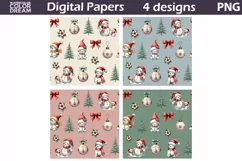 Christmas Snowman Digital Paper | Christmas Seamless Patter Product Image 2