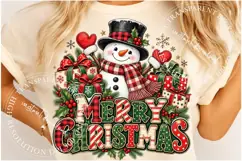 Retro Christmas Snowman Holly Jolly PNG, Merry Christmas PNG Product Image 2
