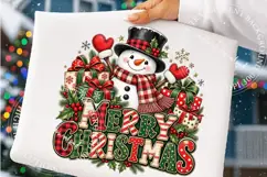 Retro Christmas Snowman Holly Jolly PNG, Merry Christmas PNG Product Image 4