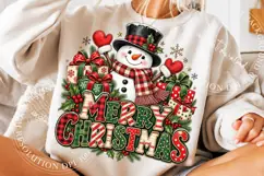 Retro Christmas Snowman Holly Jolly PNG, Merry Christmas PNG Product Image 5