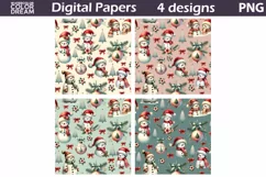 Christmas Snowman Digital Paper | Christmas Seamless Patter Product Image 2