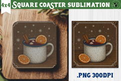 Retro Christmas Square Coasters | Christmas quotes Product Image 1