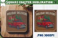 Retro Christmas Square Coasters | Christmas quotes Product Image 1