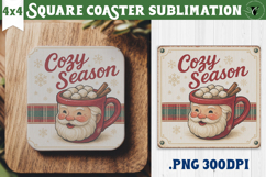 Retro Christmas Square Coasters | Christmas quotes Product Image 1