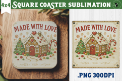 Retro Christmas Square Coasters | Christmas quotes Product Image 1