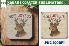 Retro Christmas Square Coasters | Christmas quotes Product Image 1