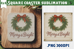 Retro Christmas Square Coasters | Christmas quotes Product Image 1