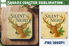 Retro Christmas Square Coasters | Christmas quotes Product Image 1