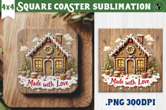 Retro Christmas Square Coasters | Christmas quotes Product Image 1