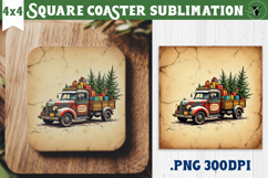 Retro Christmas Square Coasters | Christmas quotes Product Image 1