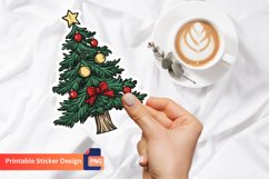 Retro Christmas Sticker, Vintage Christmas Sticker Product Image 1