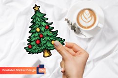 Retro Christmas Sticker, Vintage Christmas Sticker Product Image 1