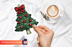 Retro Christmas Sticker, Vintage Christmas Sticker Product Image 1