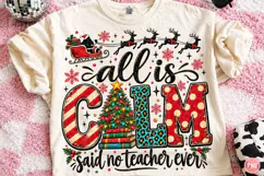 Retro Christmas Teacher Sublimation Product Image 1