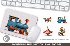 Retro Christmas Tin Toy Mouse Pad Product Image 1