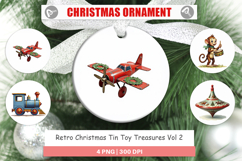 Retro Christmas Tin Toy Ornament Product Image 1