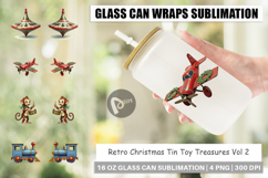 Retro Christmas Tin Toy Glass Can Product Image 1