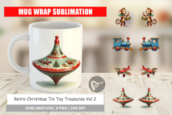 Retro Christmas Tin Toy Mug Wrap Product Image 1