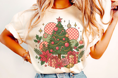 Christmas Tree PNG, Merry Christmas PNG, Holiday PNG, Retro Product Image 1