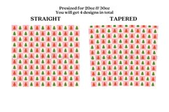 retro christmas tree skinny tumbler sublimation wrap with high resolution and transparant background are for 20oz and 30oz skinny tumbler