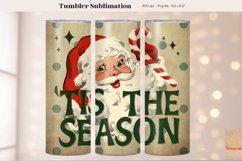 Retro Christmas Tumbler Sublimation  Retro Santa Tumbler 