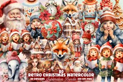 Retro Christmas Watercolor Clipart Bundle, Retro Christmas Clipart, Retro Christmas Clipart Bundle, Retro Christmas Watercolor, Watercolor Retro Christmas, Retro Christmas Sublimation, Retro Christmas, Retro Christmas Clip Art,Retro Christmas Sublimation 