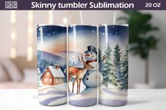 Cute Snowman Tumbler Wrap | Christmas Tumbler Sublimation Product Image 1