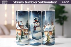 Snowman Tumbler Wrap | Christmas Tumbler Sublimation Product Image 1