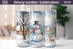 Watercolor Snowman Tumbler | Christmas Tumbler Sublimation Product Image 1
