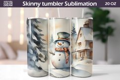 Snowman Tumbler Sublimation | Christmas Tumbler Wrap Product Image 1