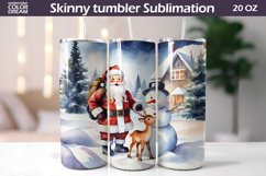 Santa and Deer Tumbler | Christmas Characters Tumbler Wrap Product Image 1