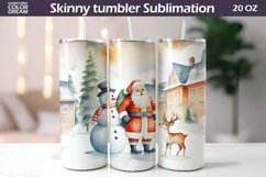 Santa and Deer Tumbler | Christmas Characters Tumbler Wrap Product Image 1