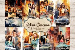 Retro Cinema Junk Journal Pages, 1950s, GlamArtZhanna, Printable Junk Journal Bundle, 1950s Digital Art, Film Ephemera, Vintage Digital Collage Sheet, Movie Junk Journal Paper, Cinema Posters Collage, Detective Ephemera
