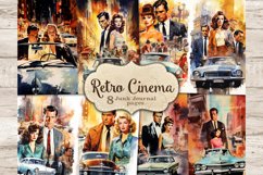 Retro Cinema Junk Journal Pages, 1950s, GlamArtZhanna, Printable Junk Journal Bundle, 1950s Digital Art, Film Ephemera, Vintage Digital Collage Sheet, Movie Junk Journal Paper, Cinema Posters Collage, Detective Ephemera