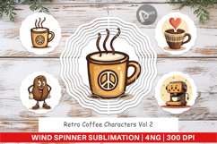 Wind Spinner Retro Coffee Product Image 1