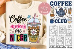 Retro Coffee Club Sublimation, Coffee PNG Product Image 1