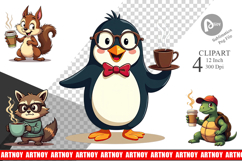 Retro Coffee Critters Clipart Product Image 1