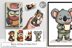 Digital Paper Retro Coffee Critters Product Image 1