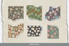 Retro Coffee Postage Pattern Torn Paper Product Image 1