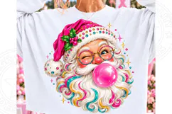 Retro Colorful Santa Claus Christmas PNG Product Image 1
