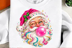 Retro Colorful Santa Claus Christmas PNG Product Image 2
